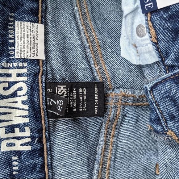 REWASH MOM jeans super high rise distressed raw hem size 28 G2 - Picture 5 of 11